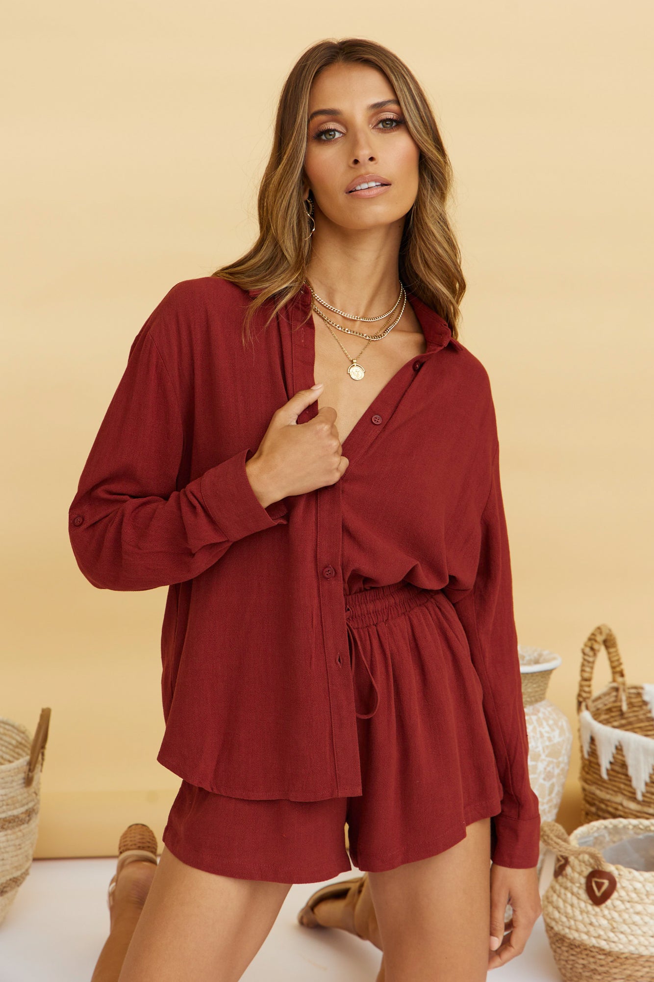 SEVEN WONDERS Kym Shirt Chocolate-Seaa Fashion