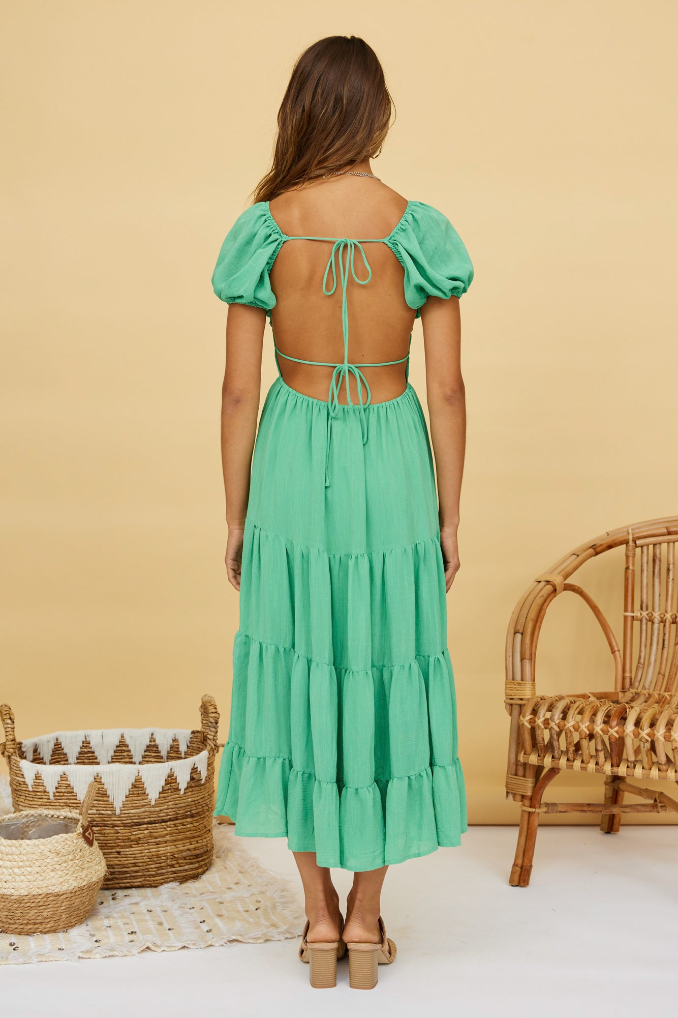 Serendipitous Moments Maxi Dress Green-Seaa Fashion