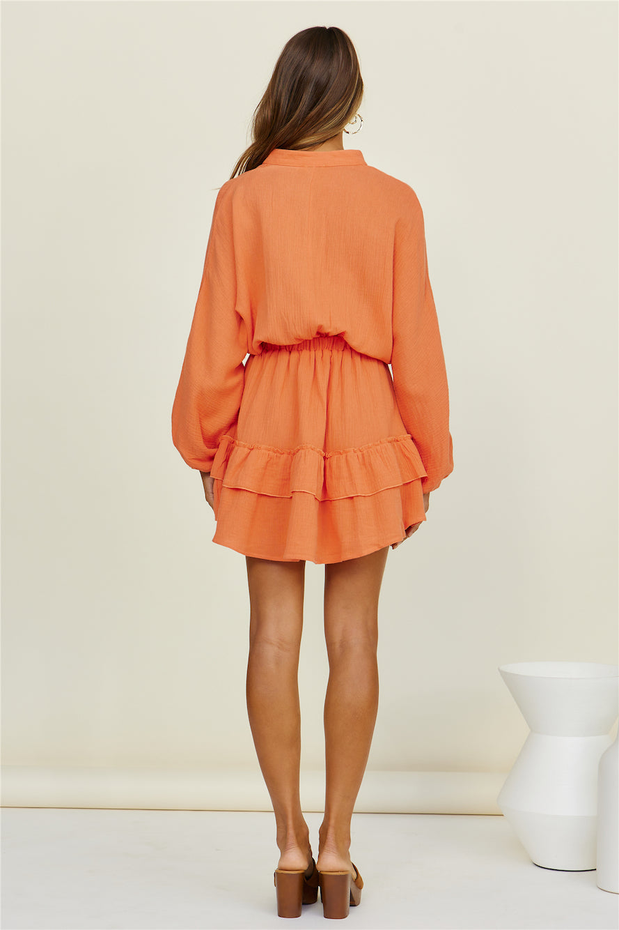 Peach Sunsets Dress Orange-Seaa Fashion