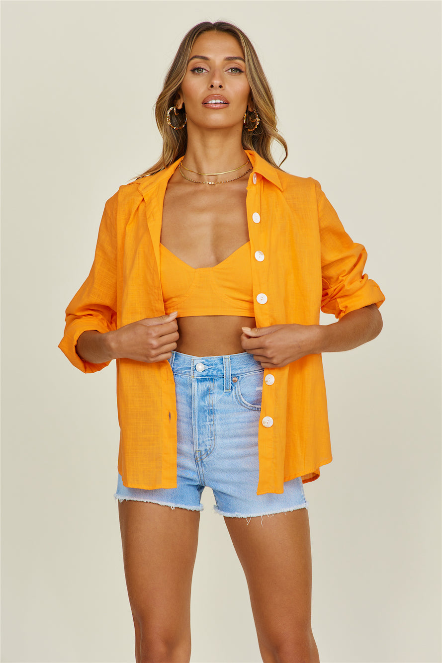 About Last Night Shirt Set Orange-Seaa Fashion