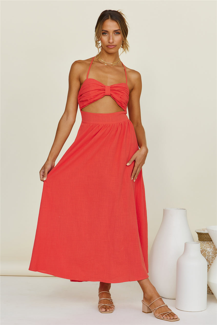SNDYS Boat Linen Maxi Dress Red-Seaa Fashion