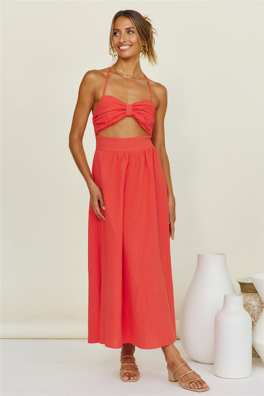 SNDYS Boat Linen Maxi Dress Red-Seaa Fashion