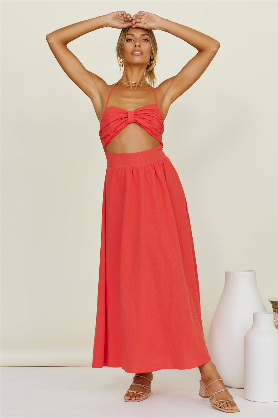 SNDYS Boat Linen Maxi Dress Red-Seaa Fashion