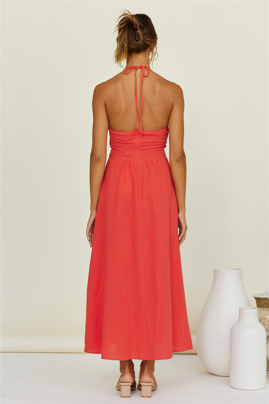 SNDYS Boat Linen Maxi Dress Red-Seaa Fashion