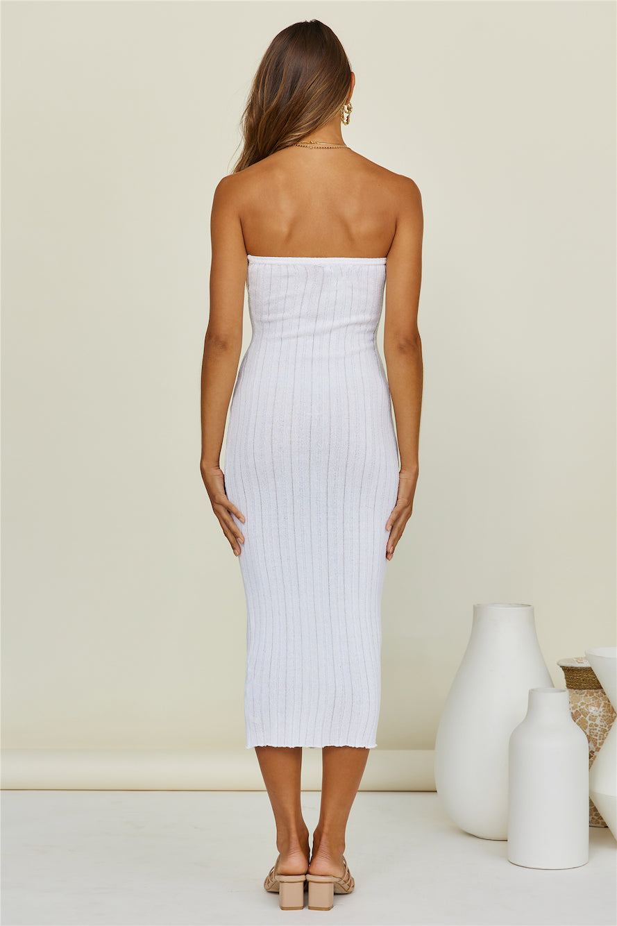 SNDYS Baha Knit Midi Dress White-Seaa Fashion