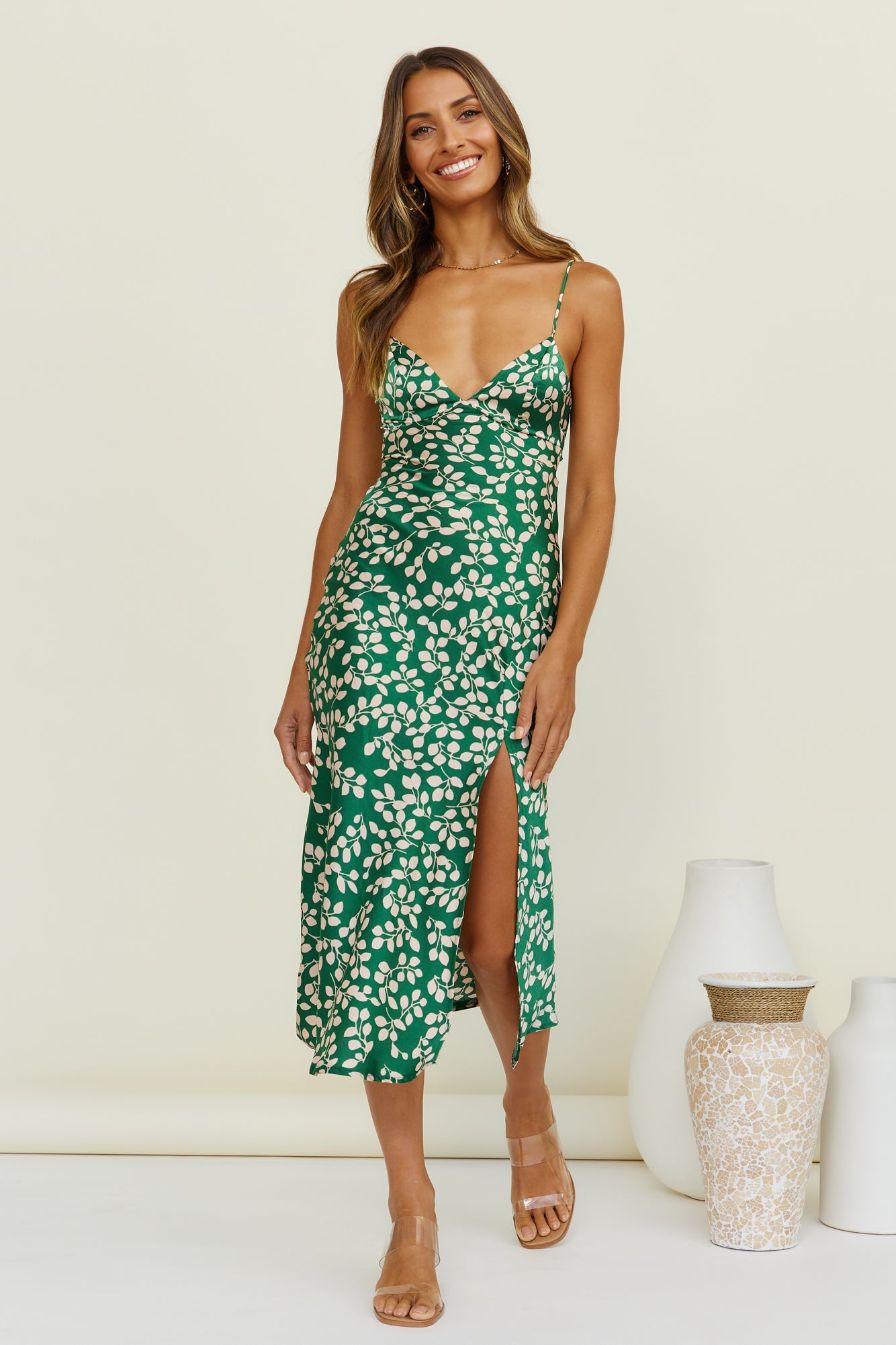 Climbing Vines Maxi Dress Green-Seaa Fashion
