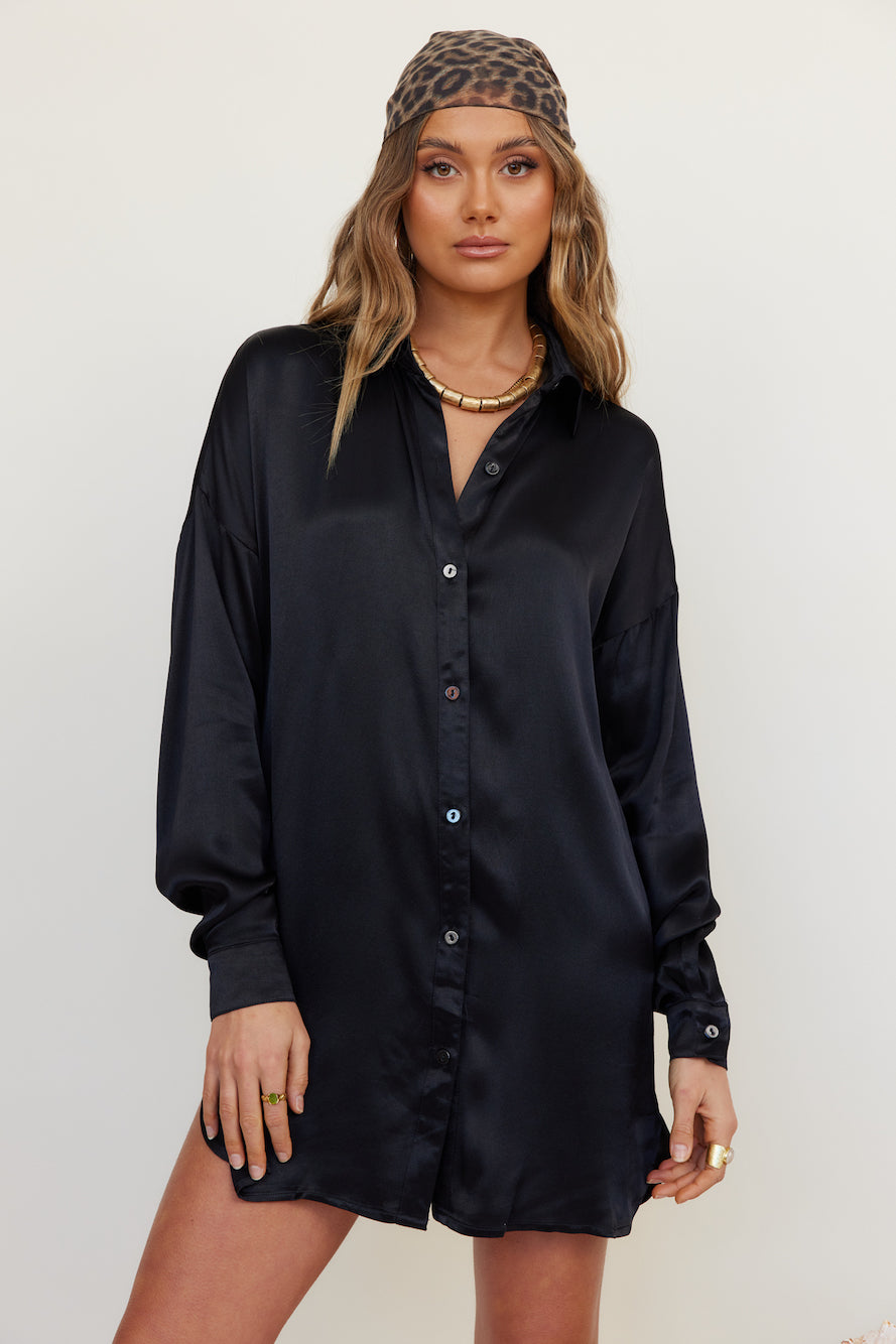 SNDYS Mystic Shirt Dress Black-Seaa Fashion