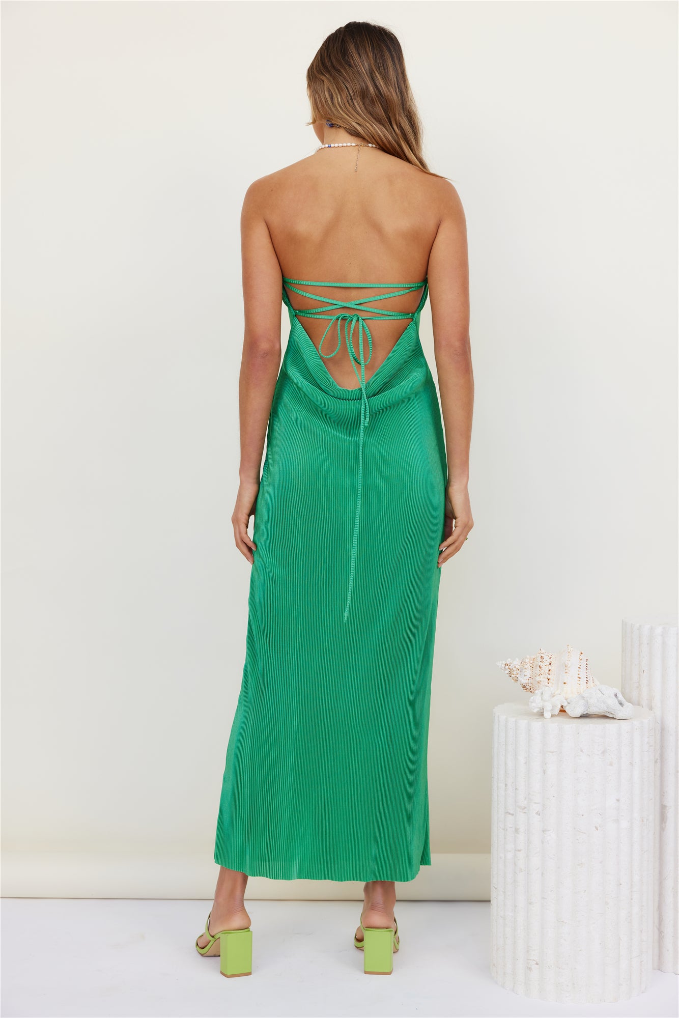 Thinking Of Dusk Maxi Dress Green-Seaa Fashion