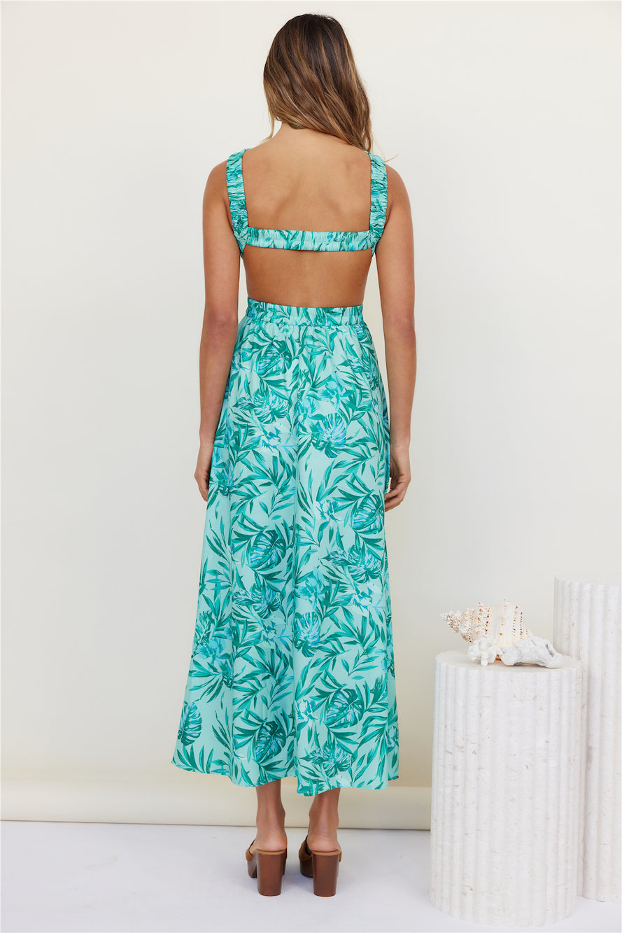 Walking On The Moon Maxi Dress Green-Seaa Fashion