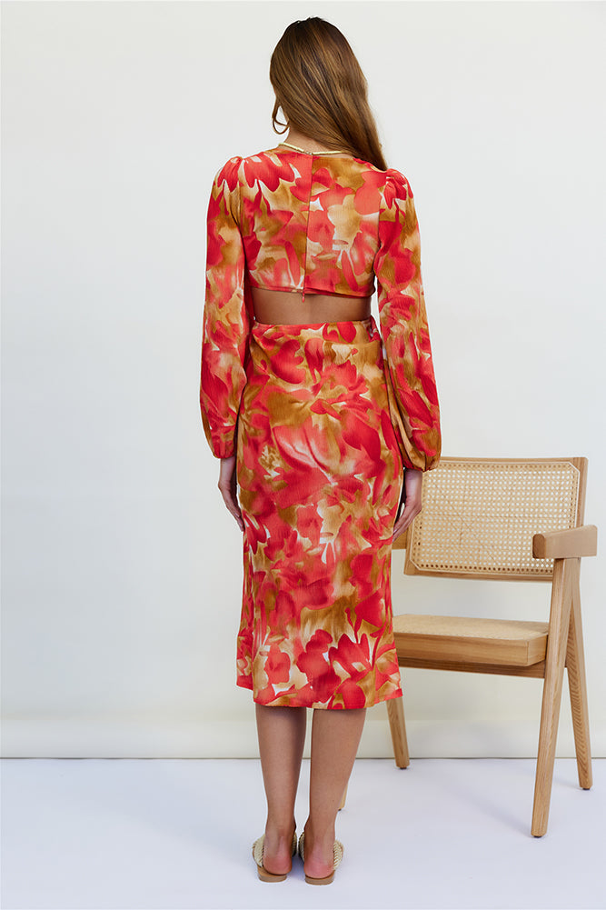 Wish On A Star Midi Dress Red-Seaa Fashion