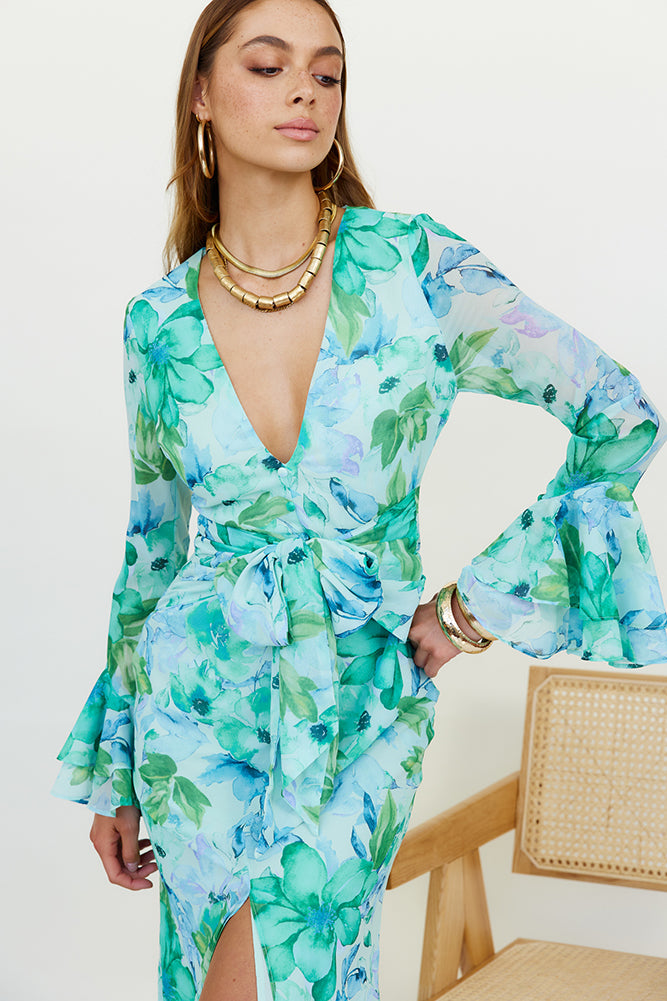 Around The Oasis Maxi Dress Green-Seaa Fashion