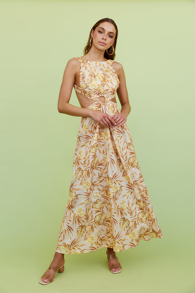 Walking On The Moon Maxi Dress Yellow-Seaa Fashion
