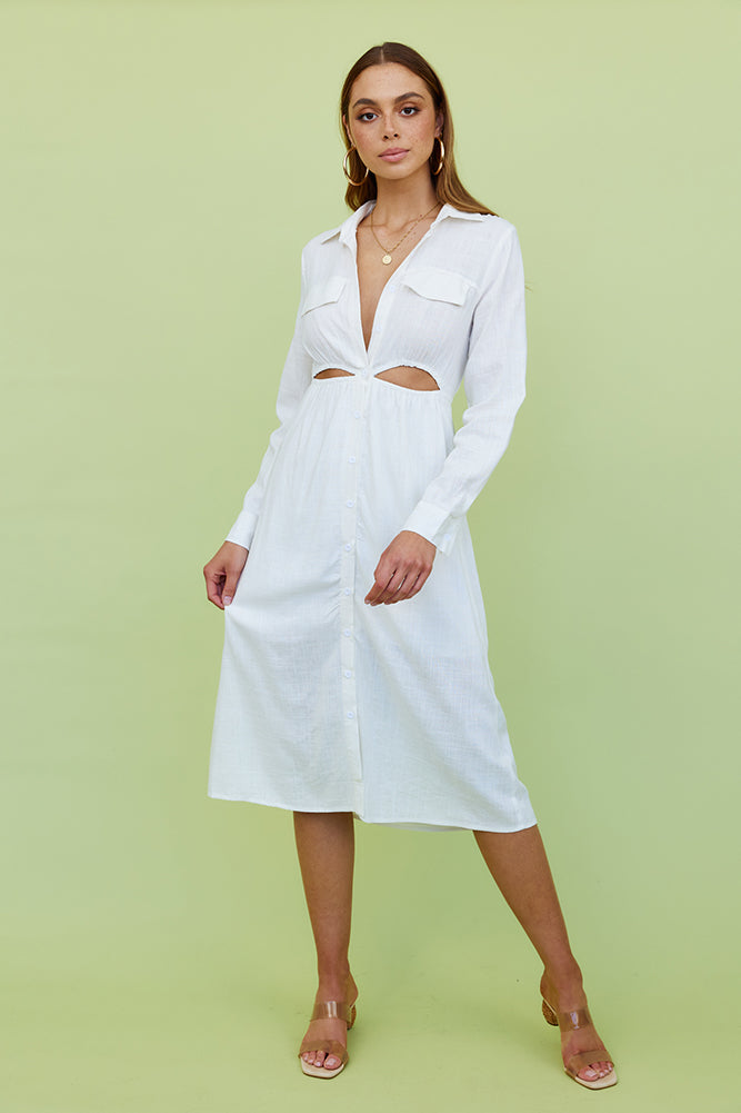 Nebular Midi Dress White-Seaa Fashion