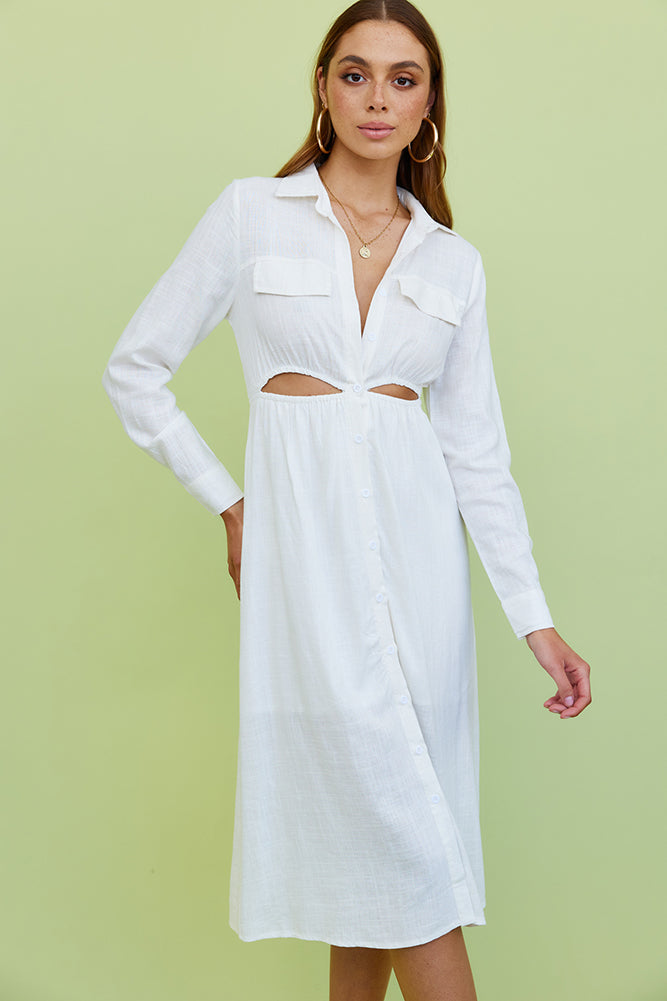 Nebular Midi Dress White-Seaa Fashion