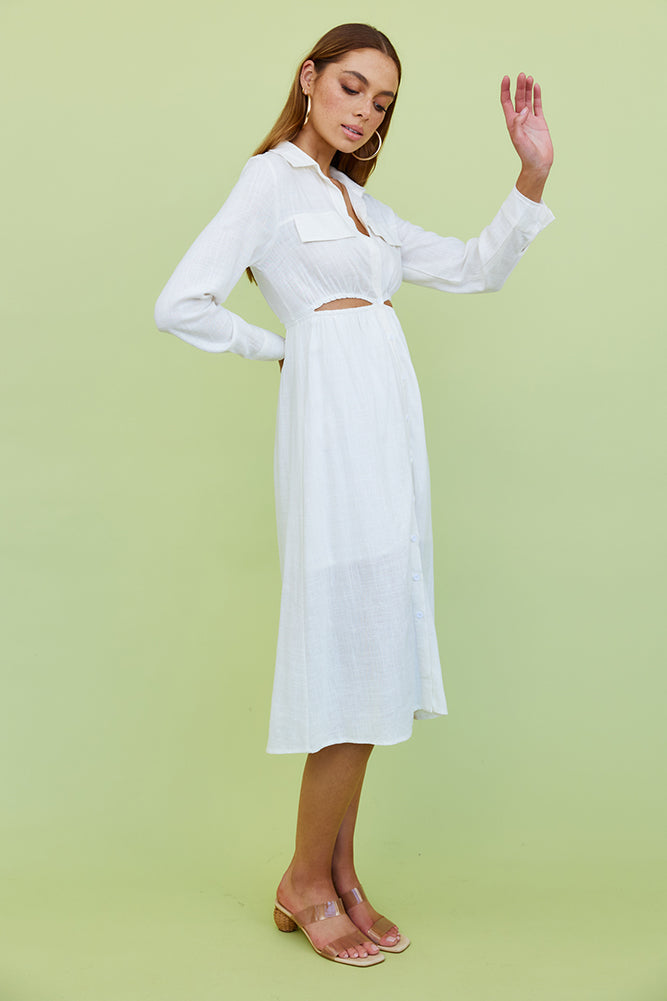 Nebular Midi Dress White-Seaa Fashion