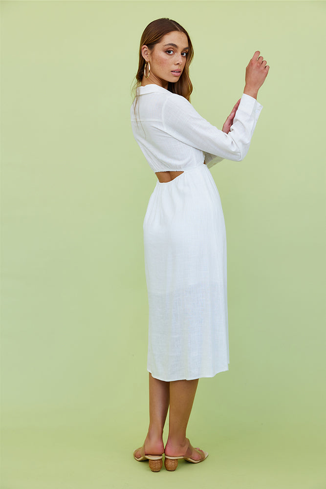 Nebular Midi Dress White-Seaa Fashion