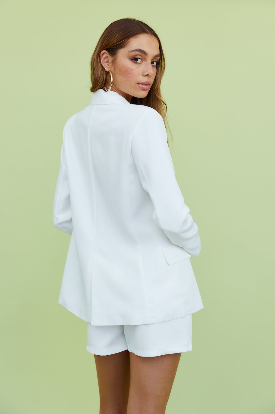 Morning Greeting Blazer White-Seaa Fashion