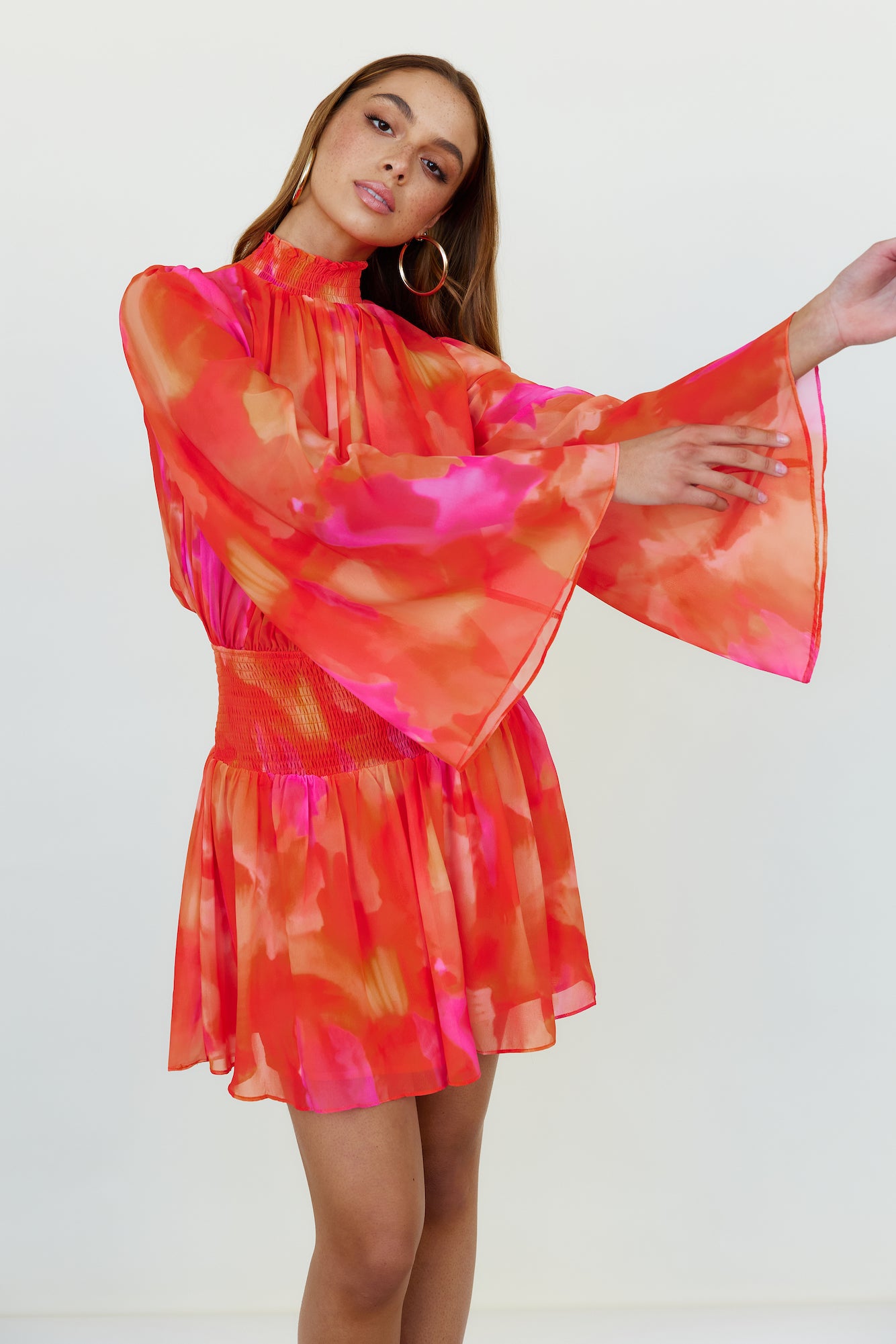 Feel The Light Dress Orange-Seaa Fashion