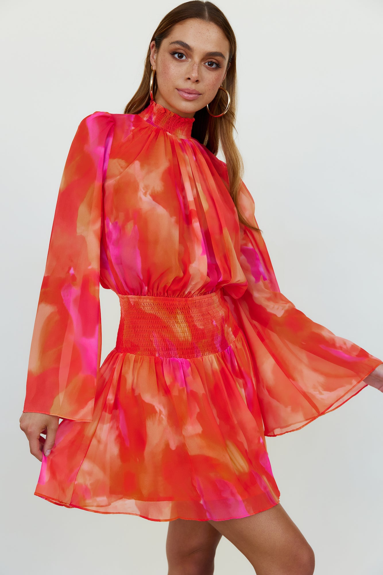 Feel The Light Dress Orange-Seaa Fashion