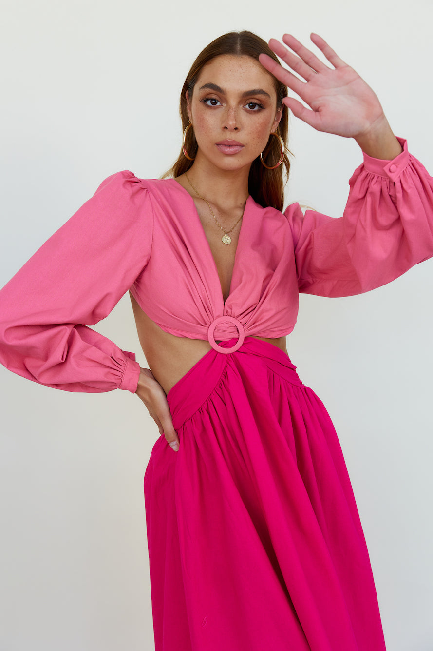 Softly Goes Maxi Dress Pink-Seaa Fashion
