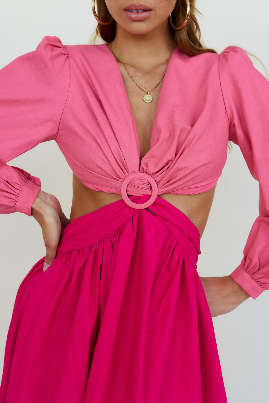 Softly Goes Maxi Dress Pink-Seaa Fashion