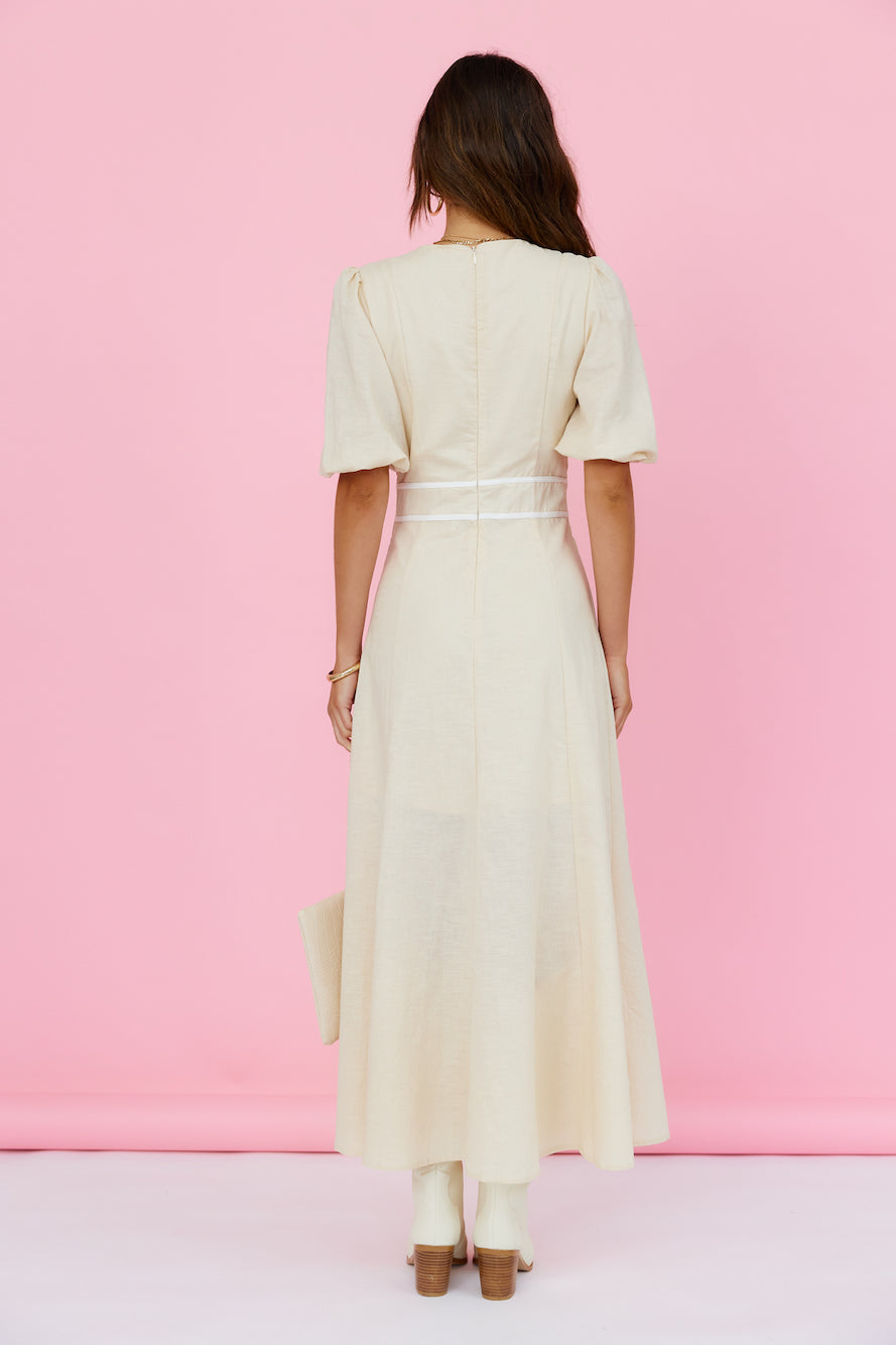 Sweet Mantra Maxi Dress Beige-Seaa Fashion