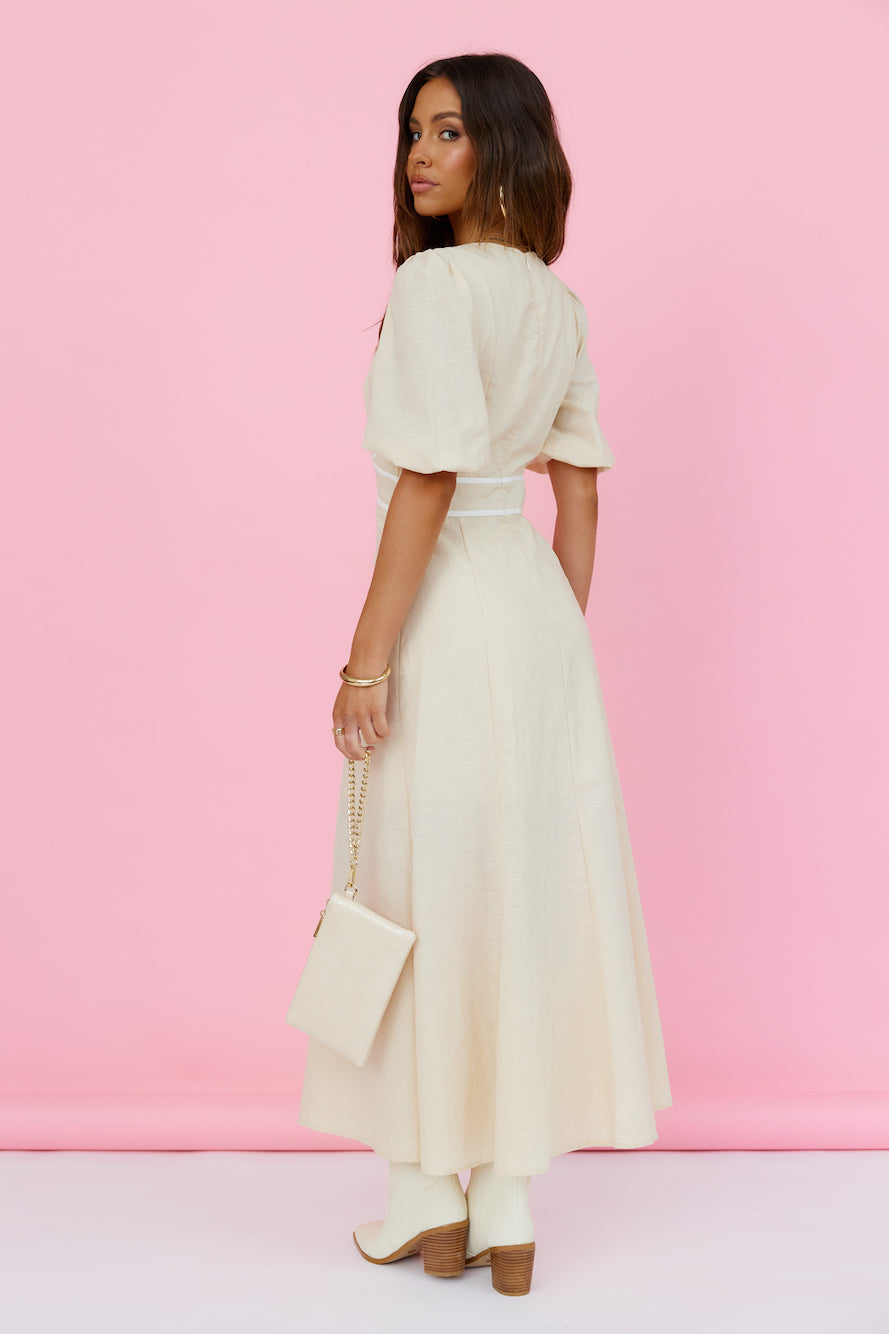 Sweet Mantra Maxi Dress Beige-Seaa Fashion