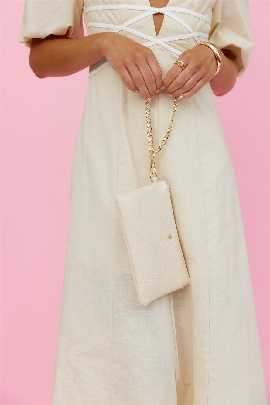 PETA + JAIN Boston Pouch Almond Croc-Seaa Fashion