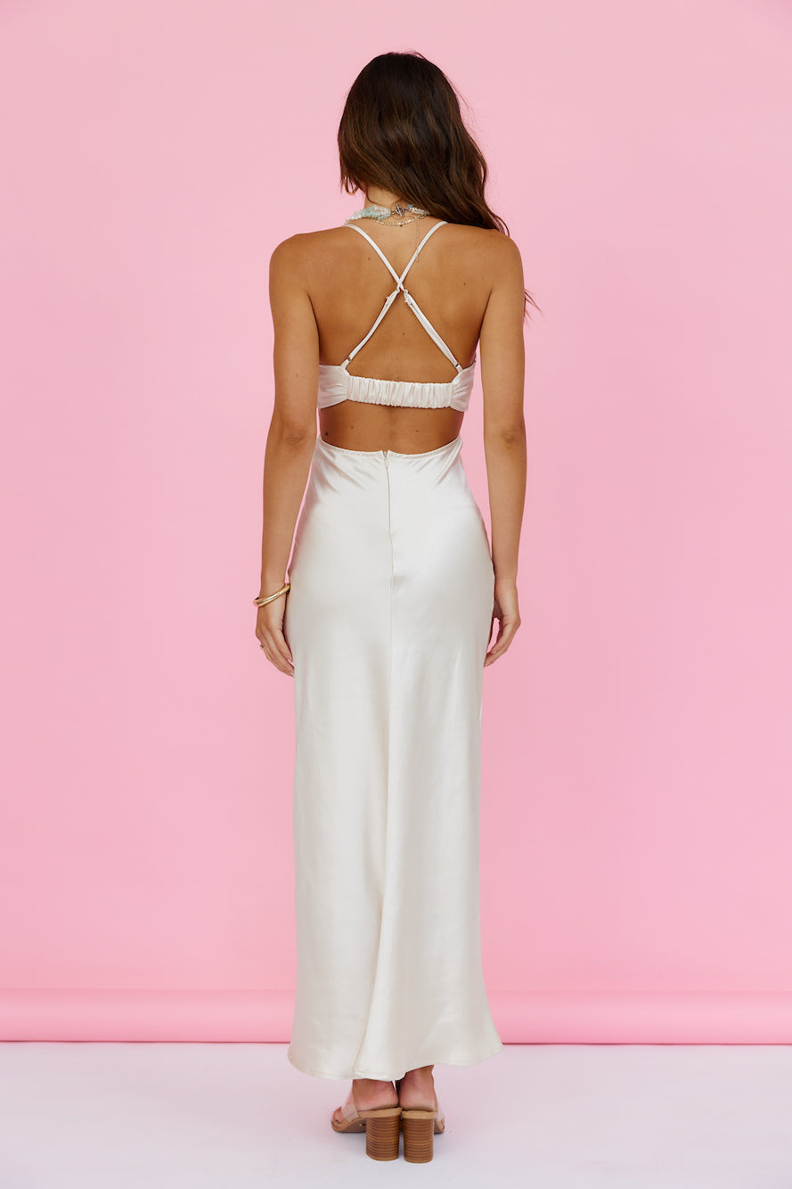 Wake Up To Paradise Maxi Dress Champagne-Seaa Fashion