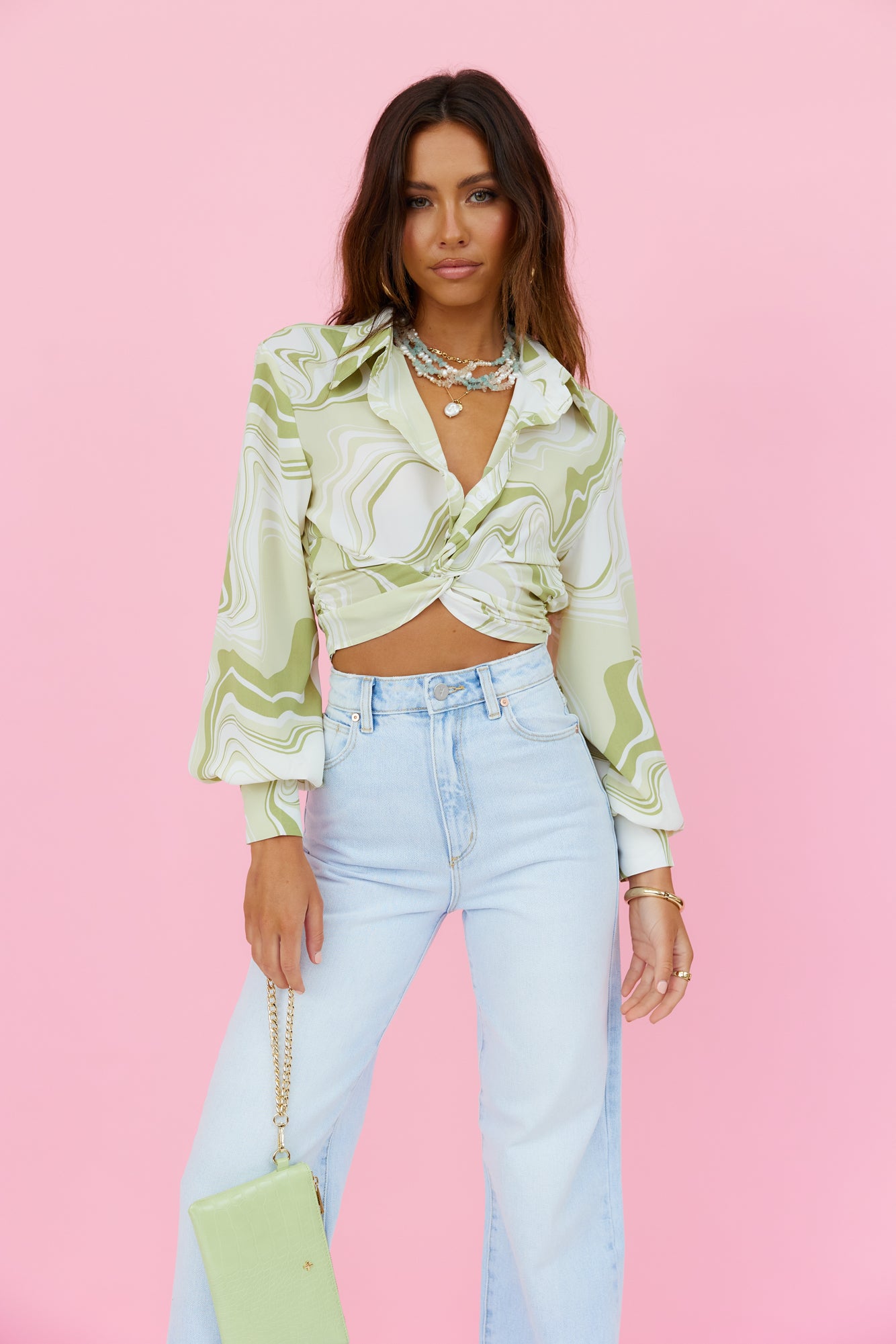 ABRAND A 99 High And Wide Millie Organic Jeans Bleached Blue-Seaa Fashion