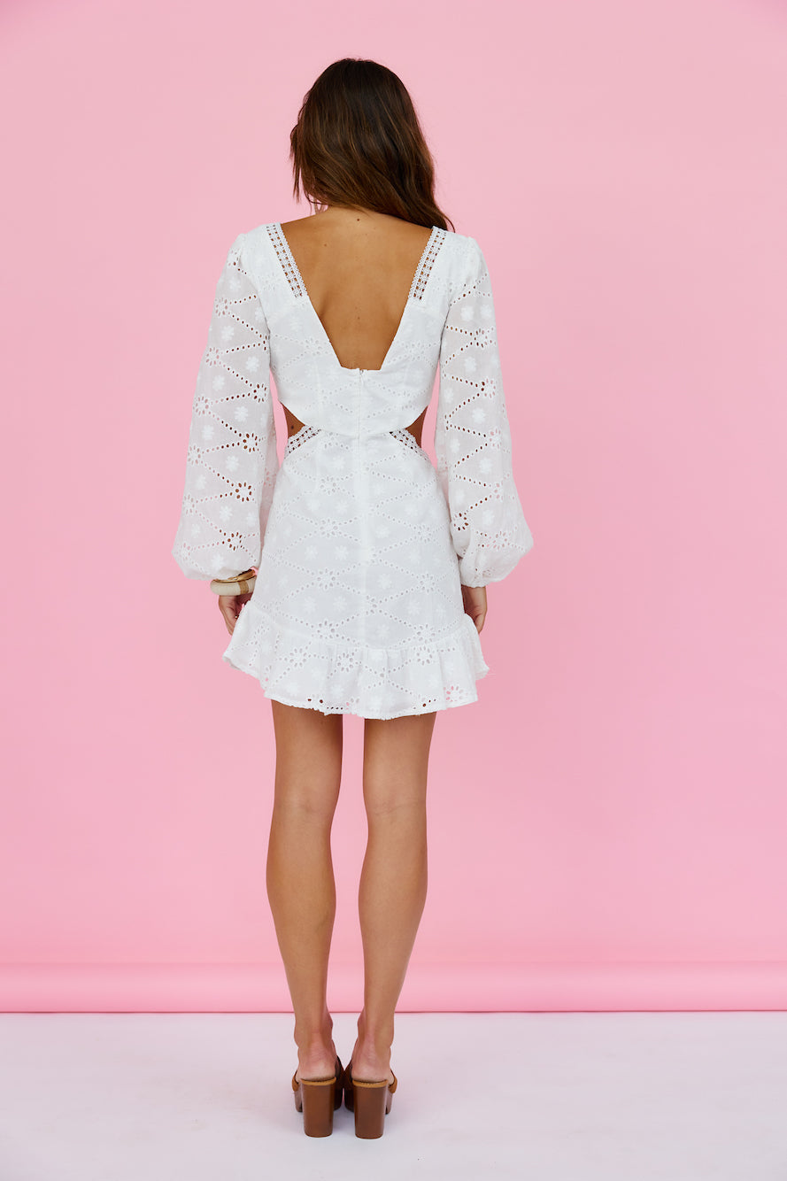 Bloomed Hibiscus Dress White-Seaa Fashion