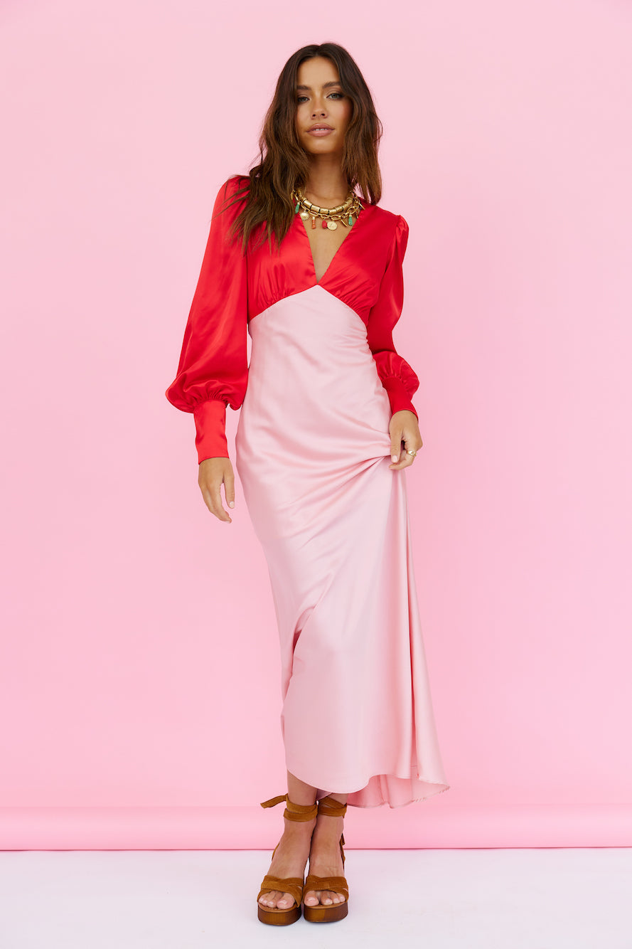 Strawberry Shortcake Maxi Dress Pink-Seaa Fashion
