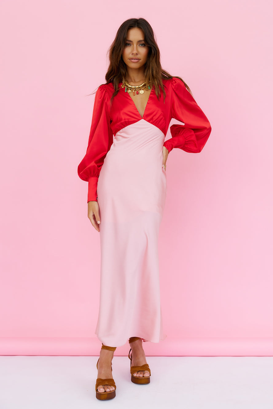 Strawberry Shortcake Maxi Dress Pink-Seaa Fashion
