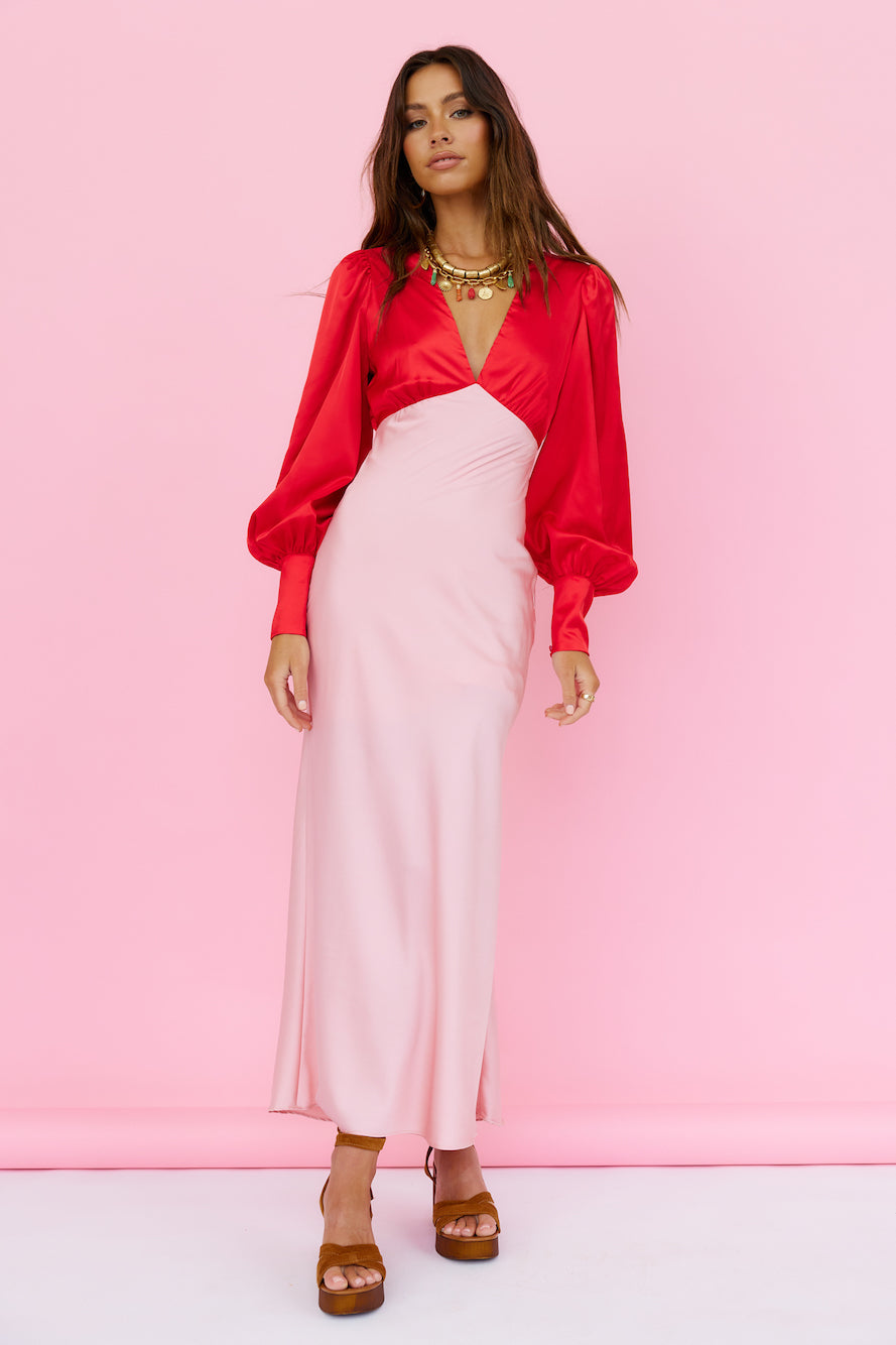Strawberry Shortcake Maxi Dress Pink-Seaa Fashion