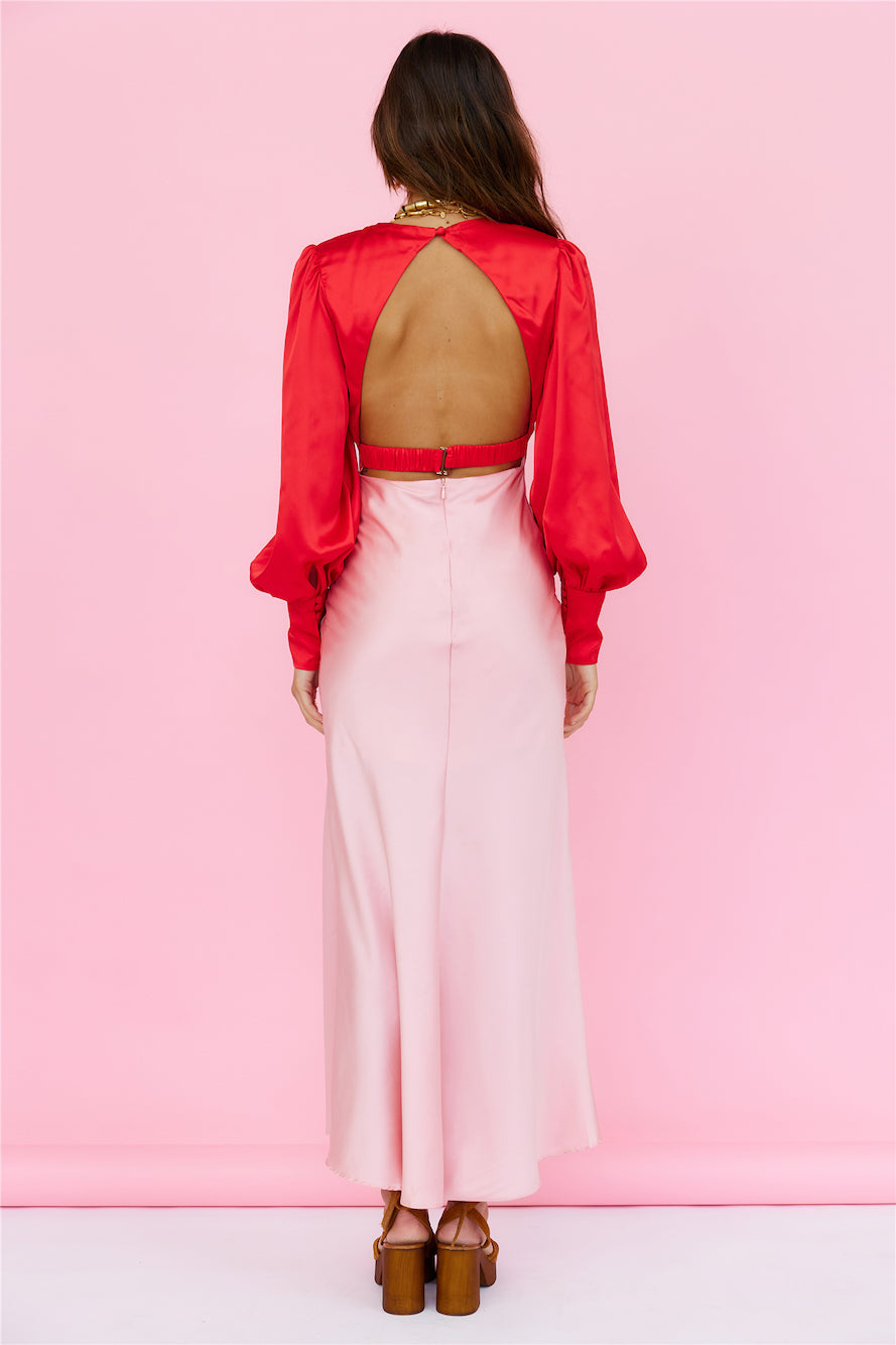 Strawberry Shortcake Maxi Dress Pink-Seaa Fashion