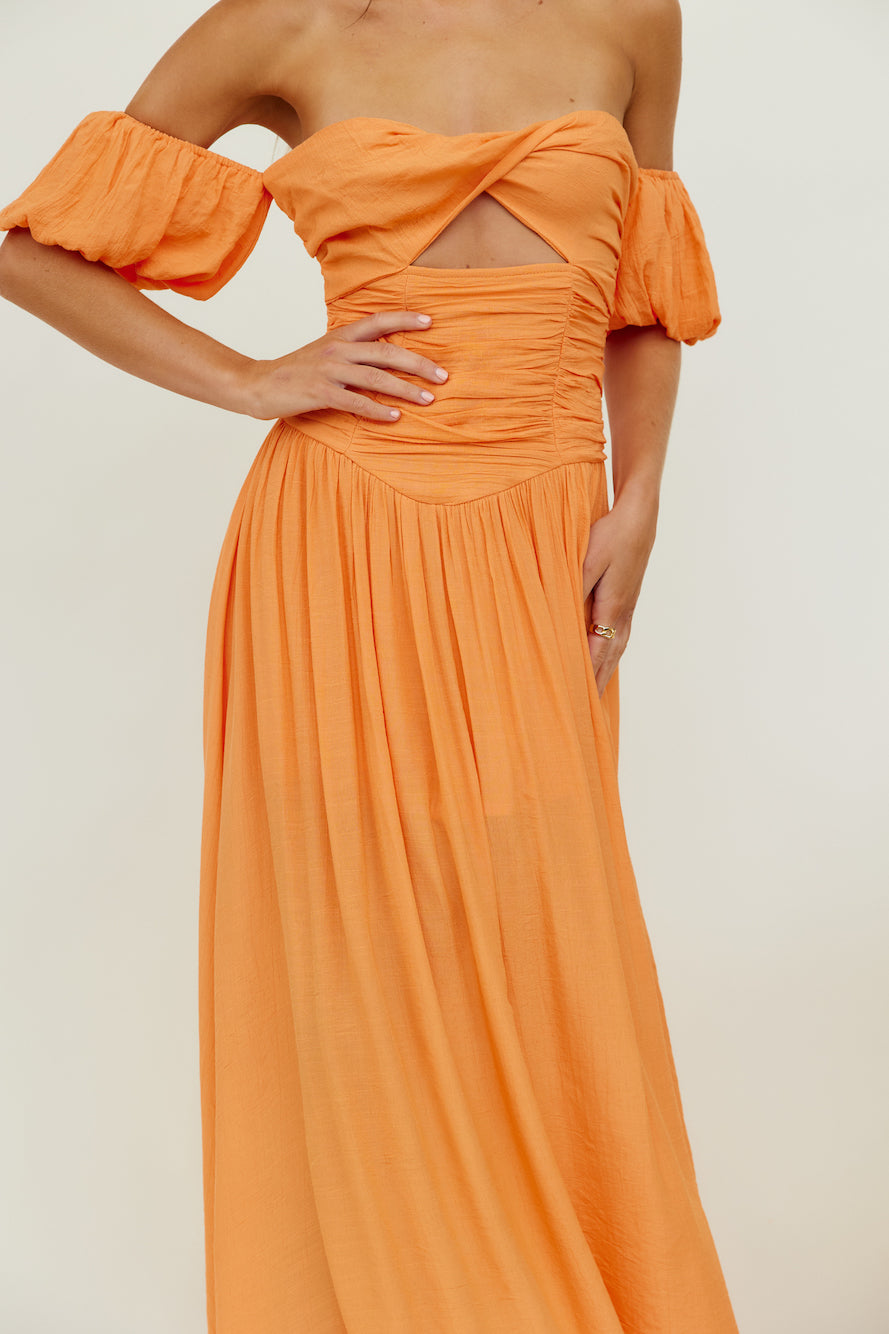 Clementine Maxi Dress Orange-Seaa Fashion