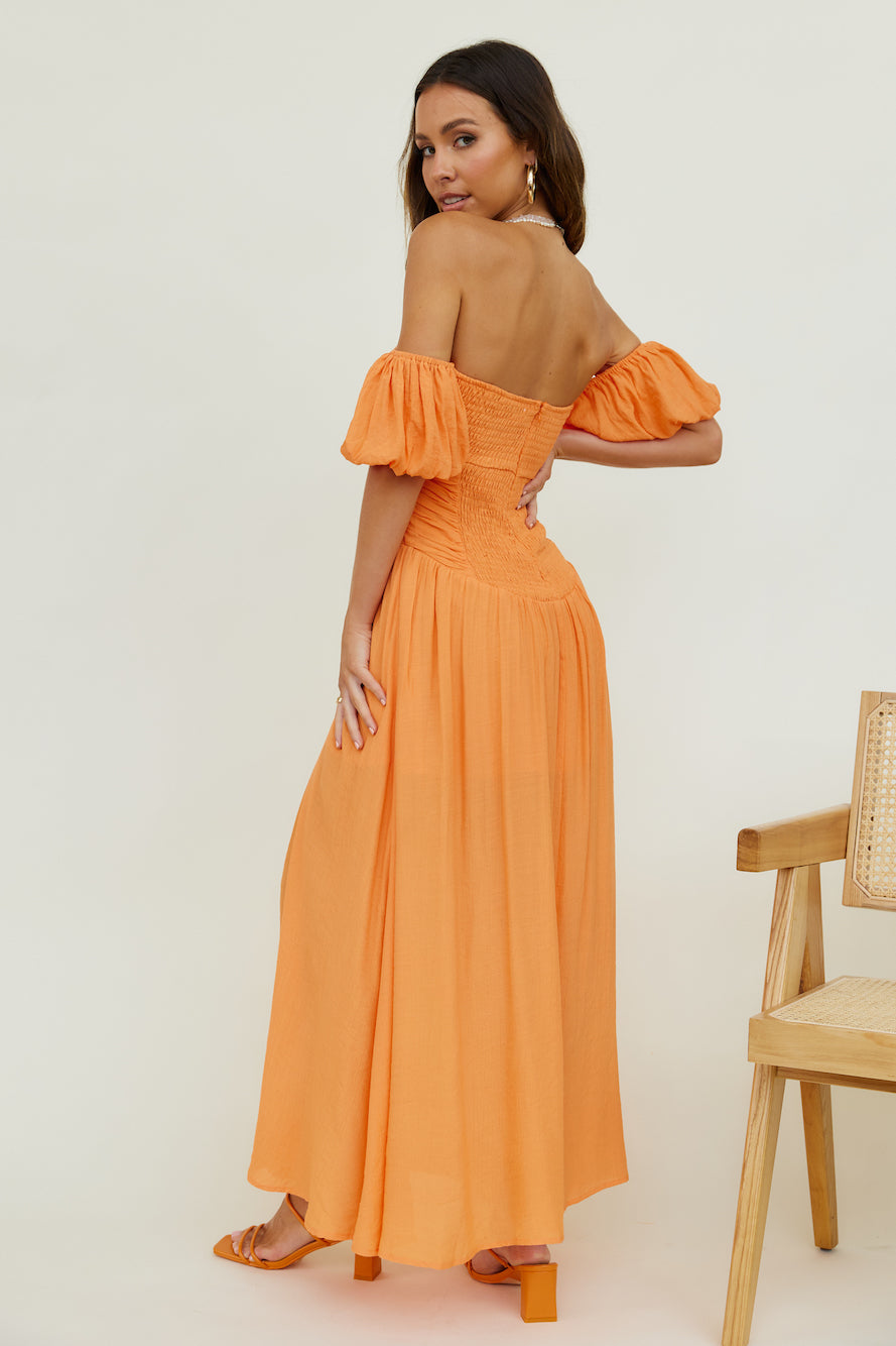 Clementine Maxi Dress Orange-Seaa Fashion