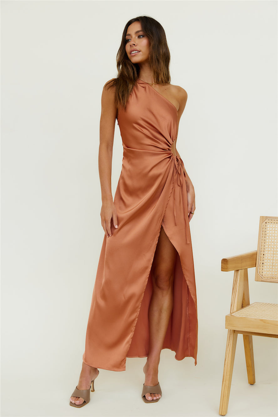 Althea Maxi Dress Brown-Seaa Fashion