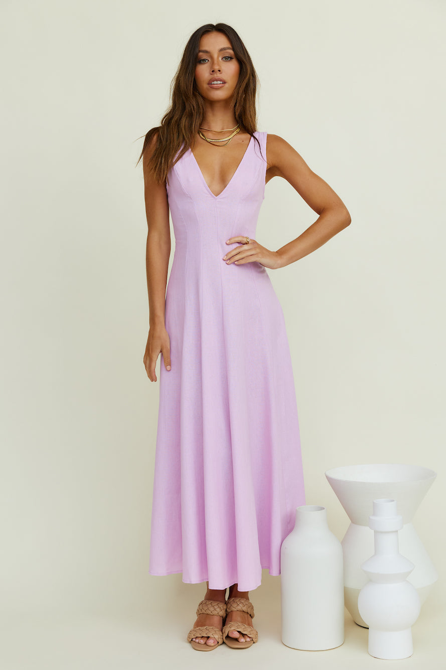 Open Meadows Maxi Dress Lilac-Seaa Fashion