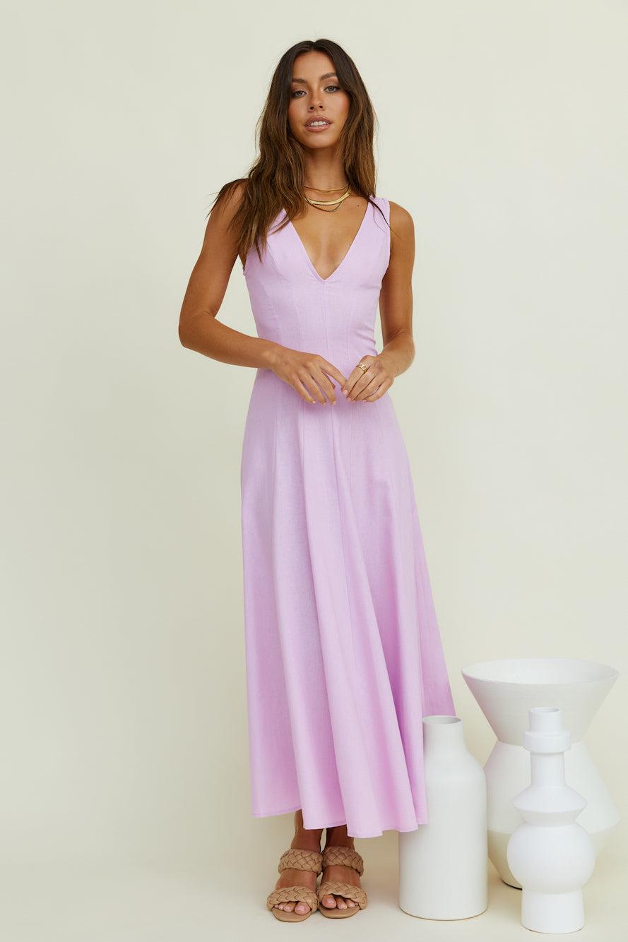 Open Meadows Maxi Dress Lilac-Seaa Fashion