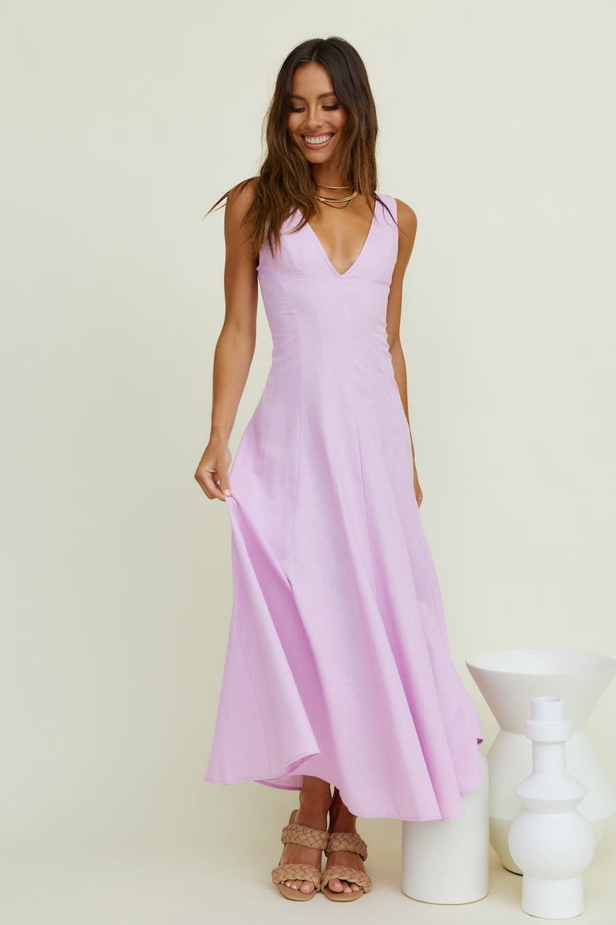 Open Meadows Maxi Dress Lilac-Seaa Fashion