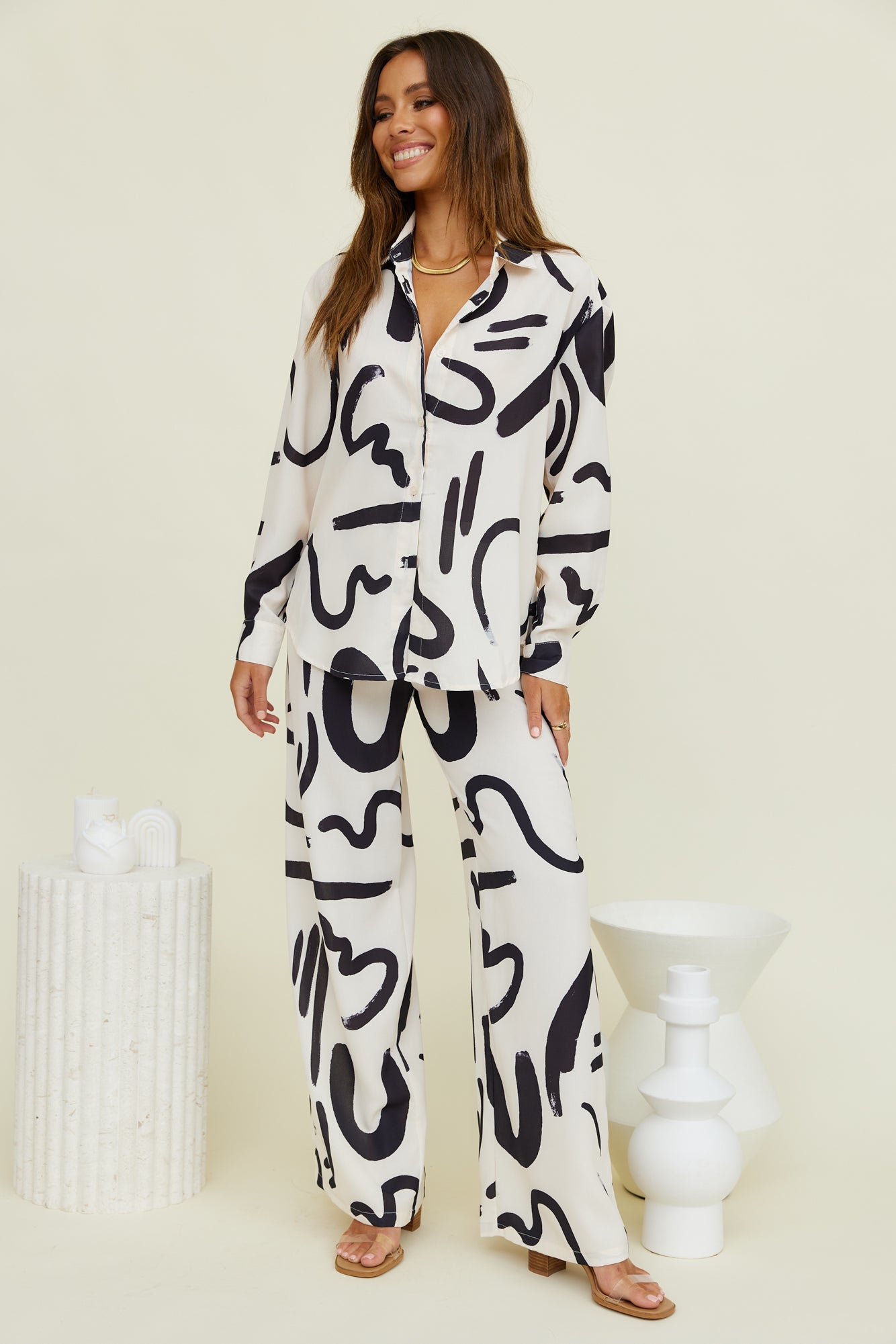 SEVEN WONDERS York Long Sleeve Shirt Sand Black-Seaa Fashion