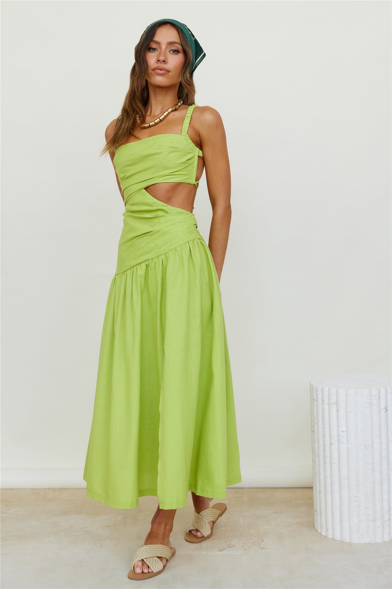 Autumn Warmth Maxi Dress Green-Seaa Fashion