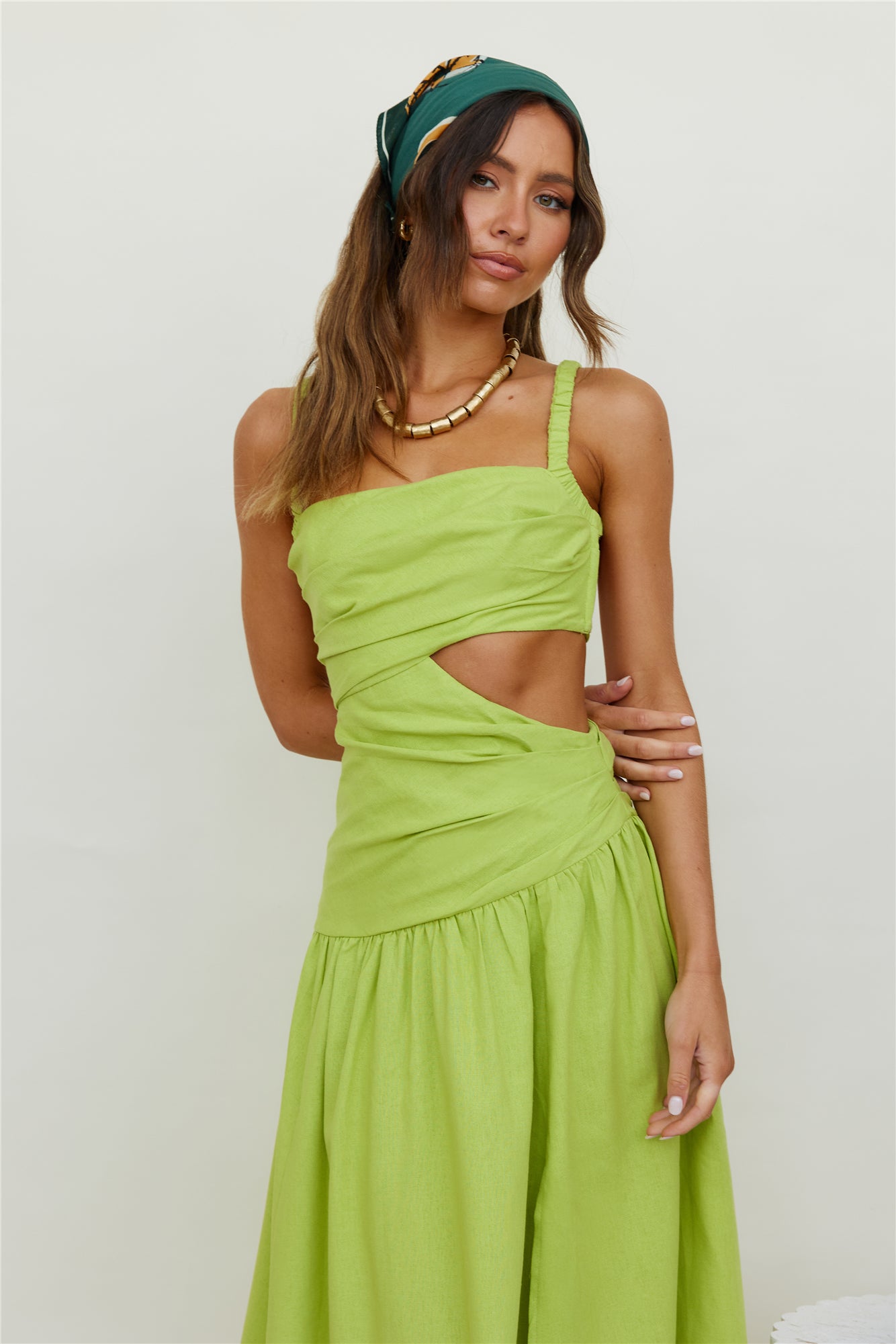 Autumn Warmth Maxi Dress Green-Seaa Fashion