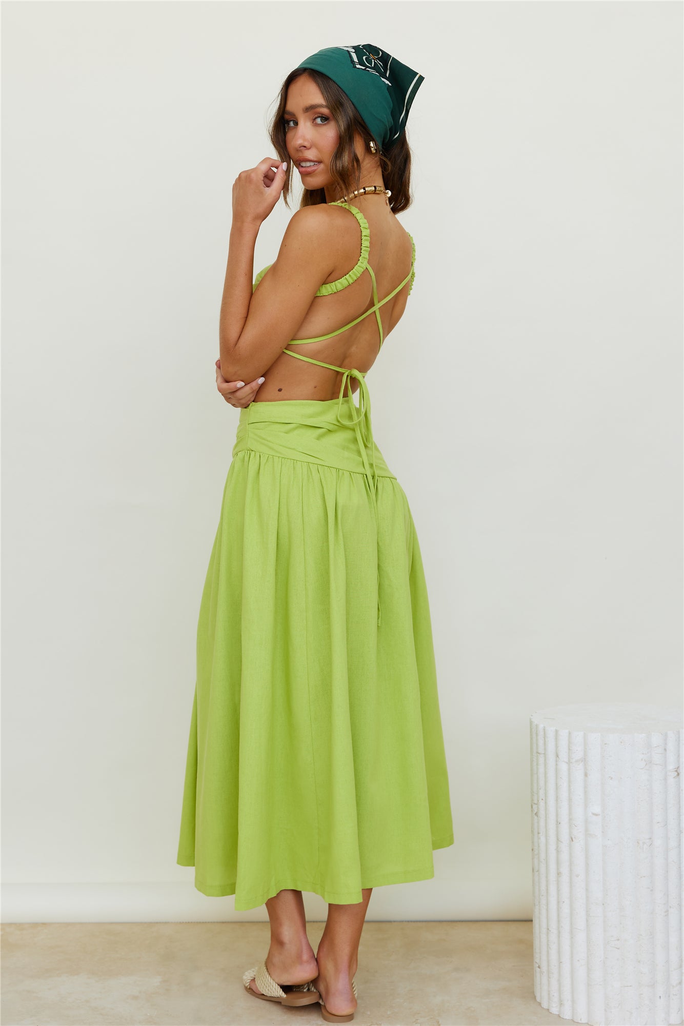 Autumn Warmth Maxi Dress Green-Seaa Fashion