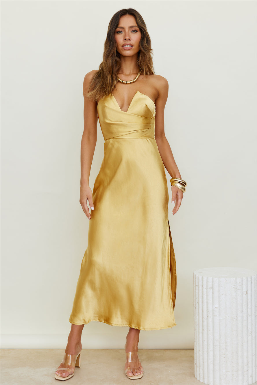 Caraway Maxi Dress Gold-Seaa Fashion