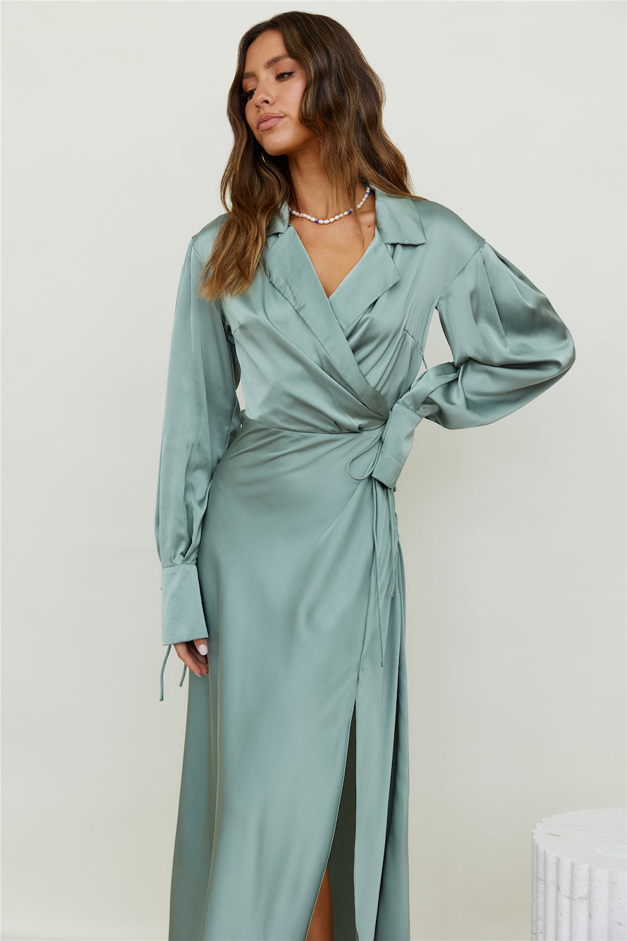 New Dawn Maxi Dress Khaki-Seaa Fashion