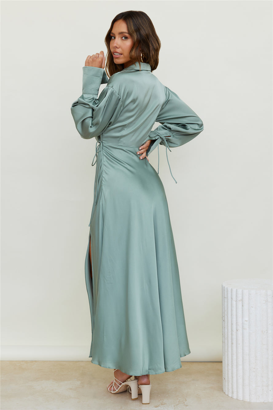 New Dawn Maxi Dress Khaki-Seaa Fashion