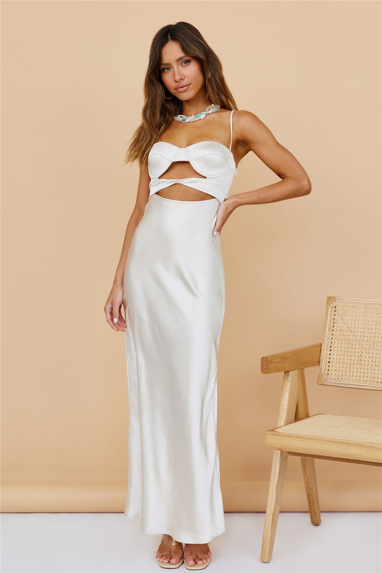 Elated Moments Maxi Dress Champagne-Seaa Fashion