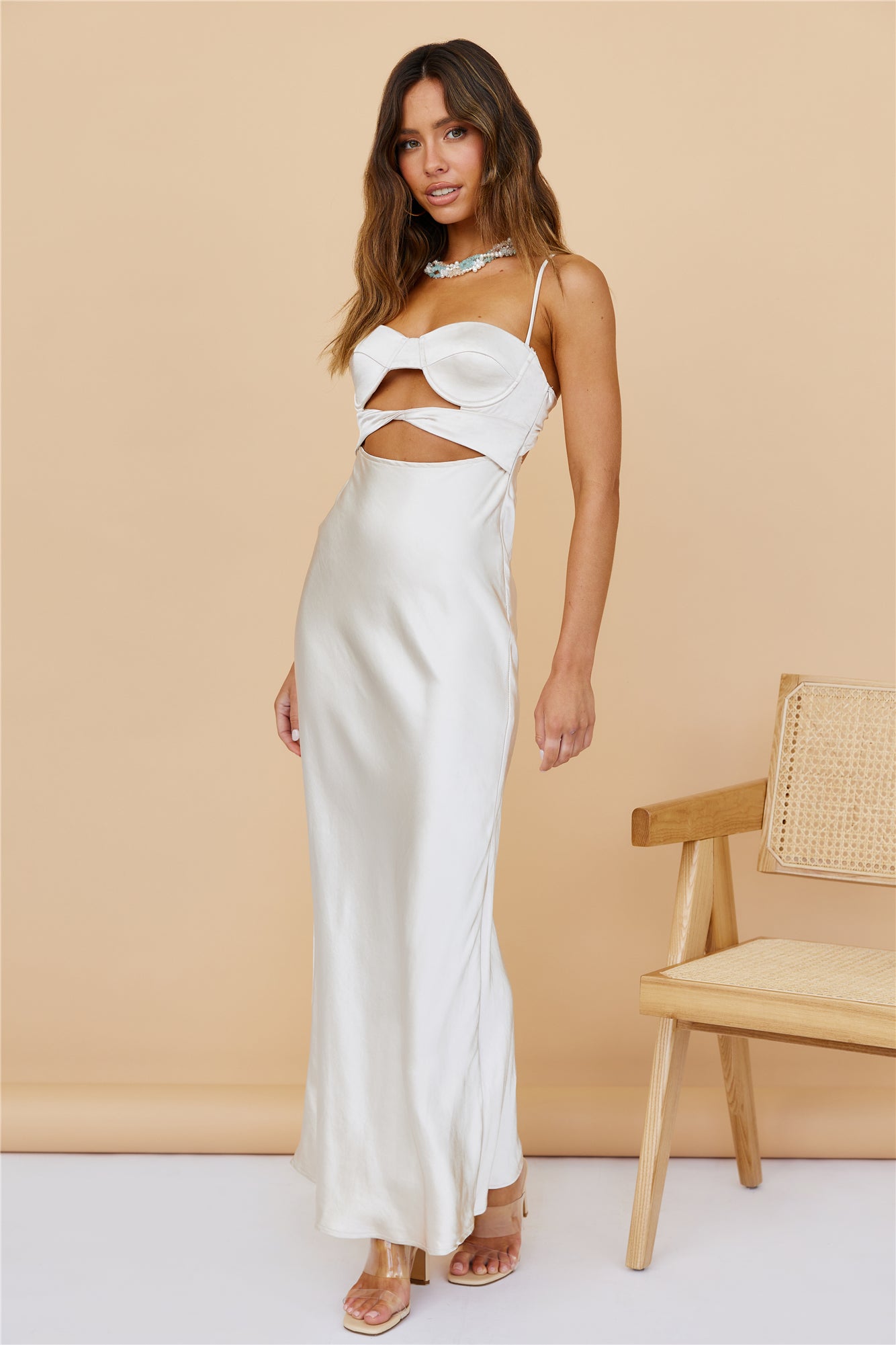 Elated Moments Maxi Dress Champagne-Seaa Fashion